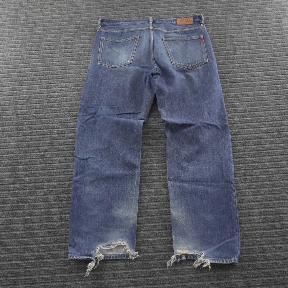 Diesel D-Macs Straight Leg Jeans Mens 36 Blue Distressed Denim